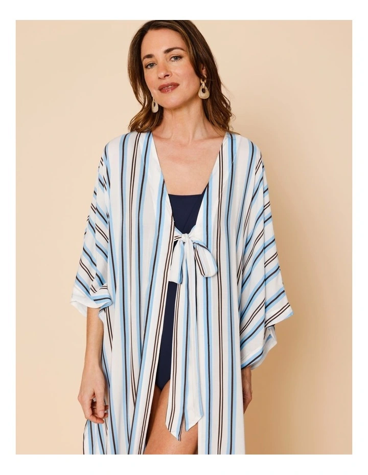 Seashore Lily Kaftan in Sea Stripe Print image 2