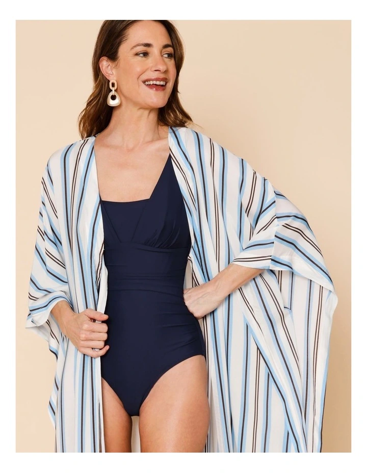Seashore Lily Kaftan in Sea Stripe Print image 3