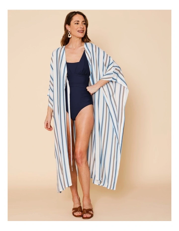 Seashore Lily Kaftan in Sea Stripe Print image 4