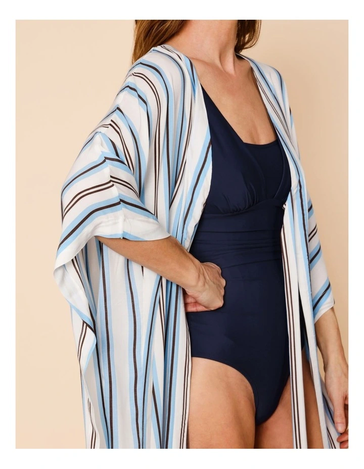 Seashore Lily Kaftan in Sea Stripe Print image 7