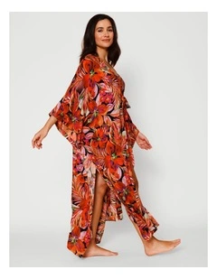 Dusk Lily Kaftan in Coastal Floral Print