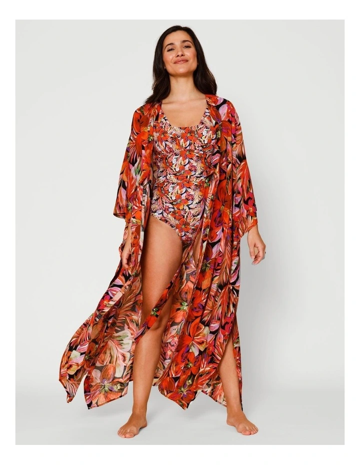 Dusk Lily Kaftan in Coastal Floral Print image 3
