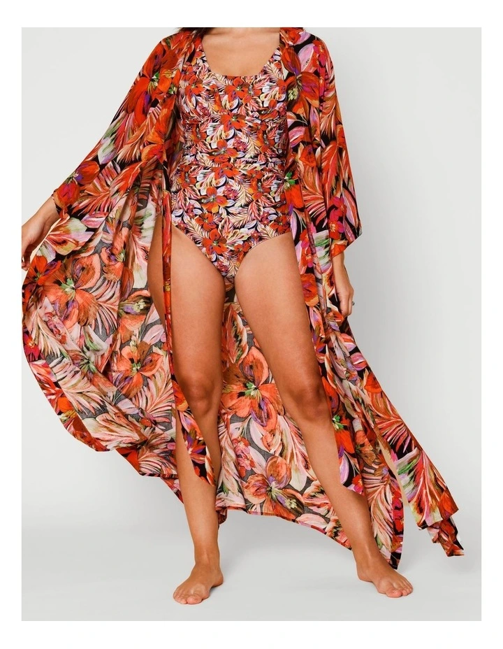 Dusk Lily Kaftan in Coastal Floral Print image 4