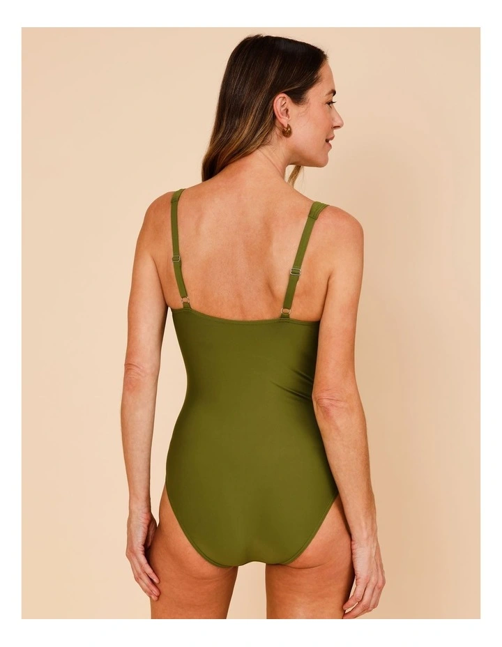 Claire Twist Front Swimsuit in Olive image 4