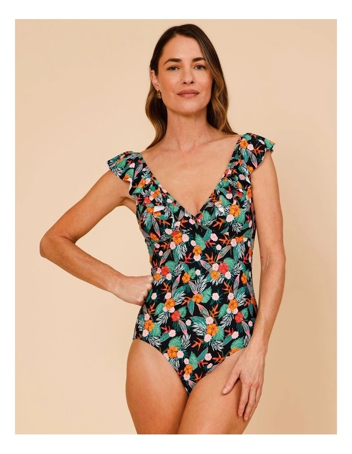 Coral Reef Tiana Swimsuit in Coral Floral Print image 1