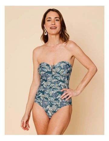 Oceanic Luisa Swimsuit in Teal Swirl Print