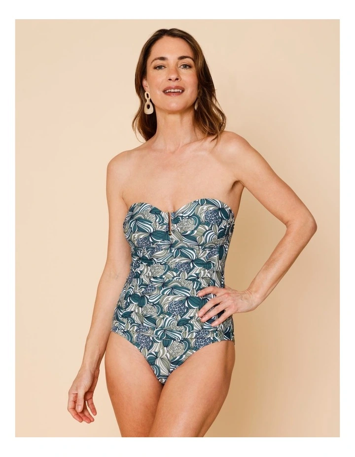 Oceanic Luisa Swimsuit in Teal Swirl Print image 1