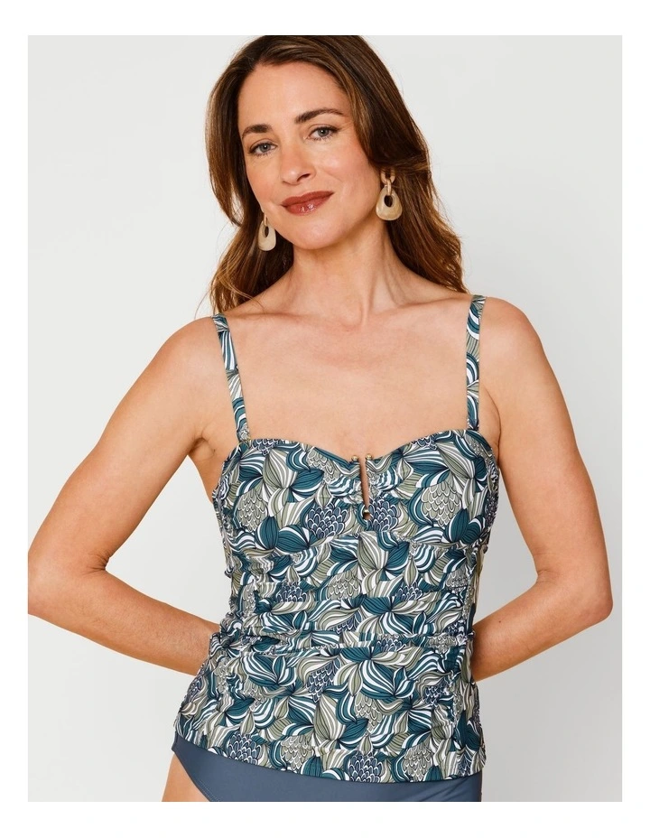 Oceanic Luisa Swimsuit in Teal Swirl Print image 1
