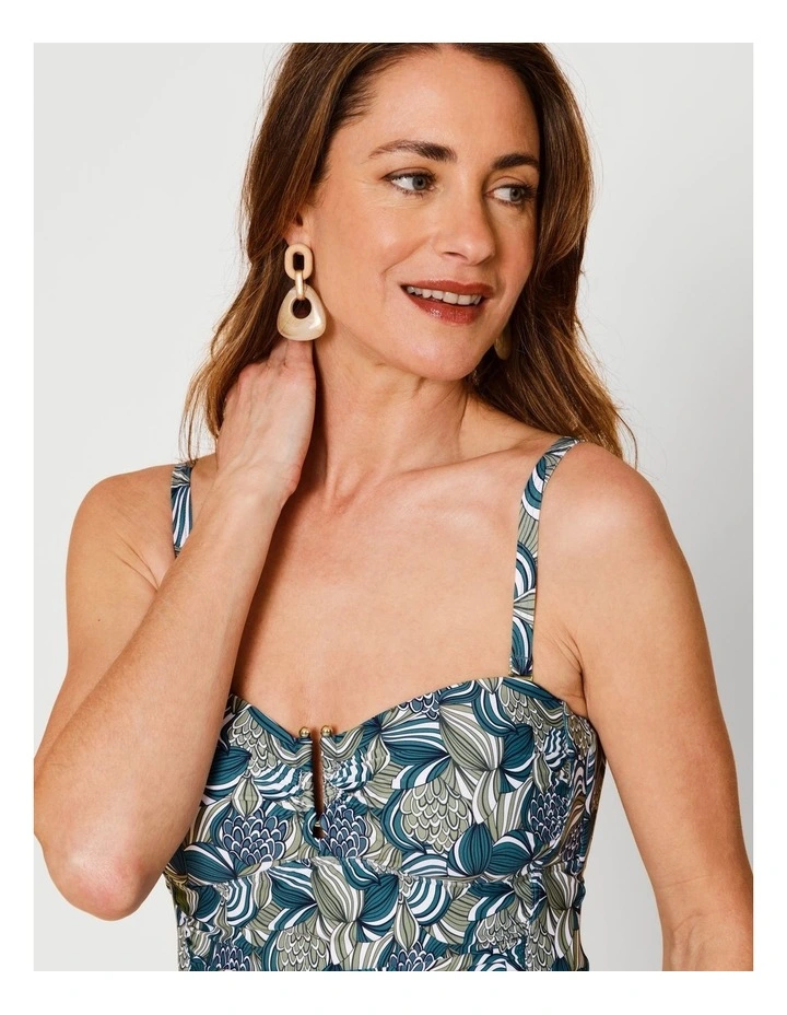 Oceanic Luisa Swimsuit in Teal Swirl Print image 2