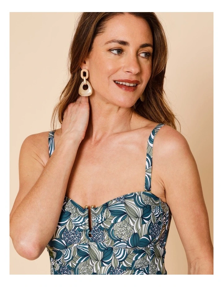 Oceanic Luisa Swimsuit in Teal Swirl Print image 2