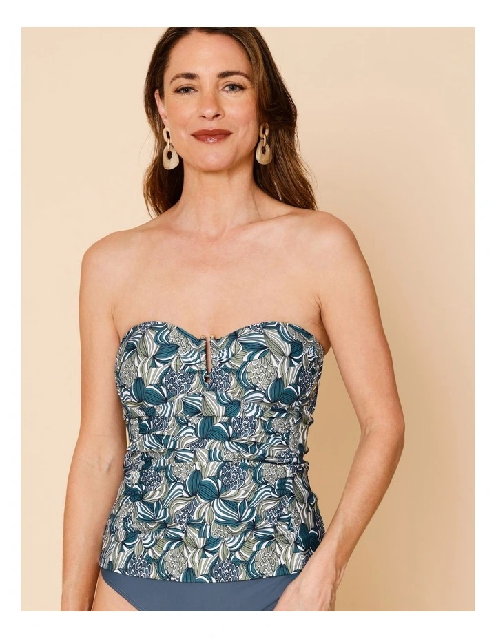 Oceanic Luisa Swimsuit in Teal Swirl Print image 4