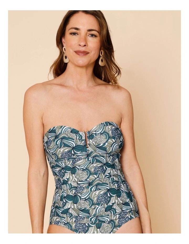 Oceanic Luisa Swimsuit in Teal Swirl Print image 6