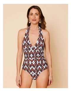 Seashore Blaire Swimsuit in Blue Diamond Print