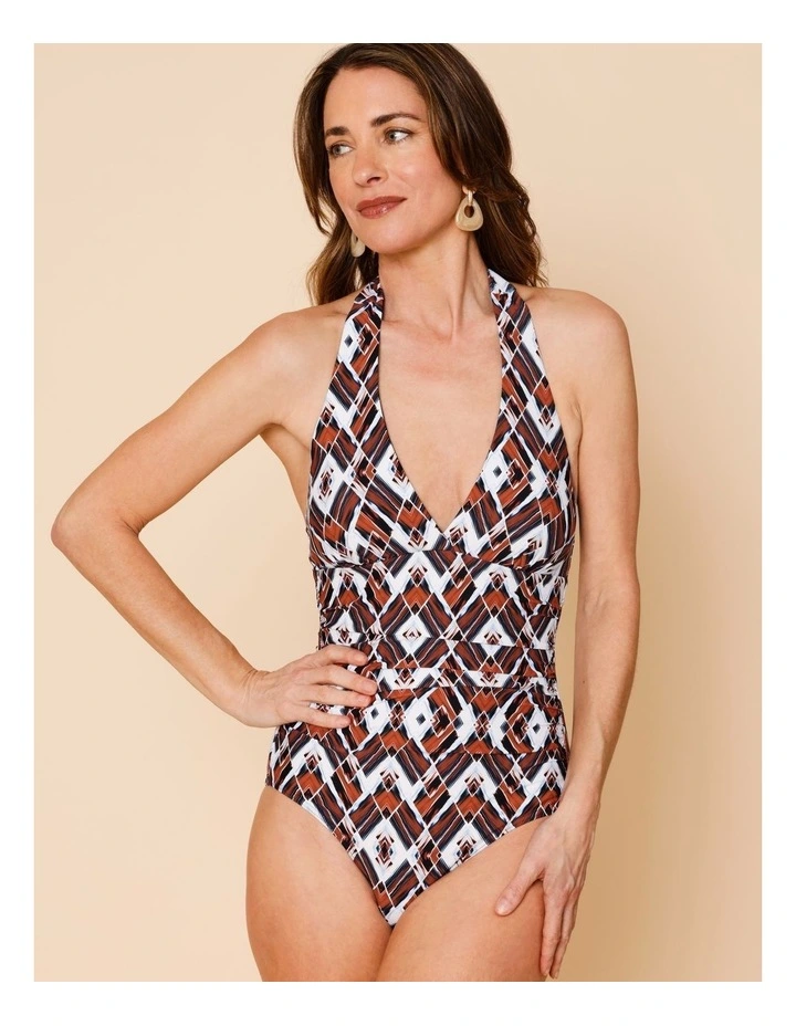 Seashore Blaire Swimsuit in Blue Diamond Print image 4