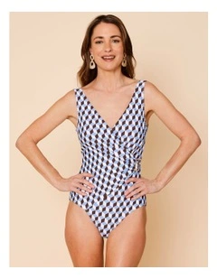 Seashore Charli Swimsuit in Blue Geo Print