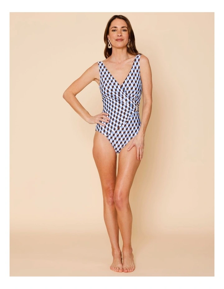 Seashore Charli Swimsuit in Blue Geo Print image 2