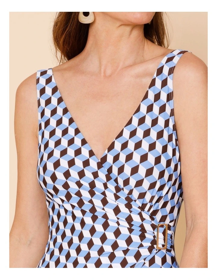 Seashore Charli Swimsuit in Blue Geo Print image 3