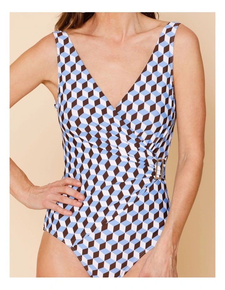 Seashore Charli Swimsuit in Blue Geo Print image 4