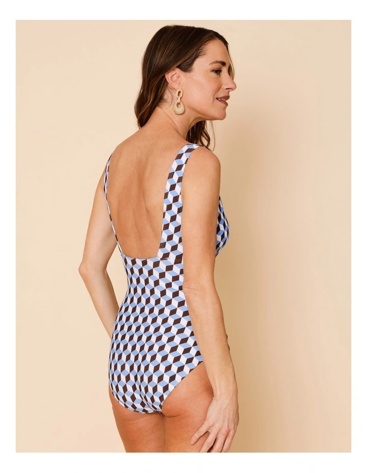 Seashore Charli Swimsuit in Blue Geo Print image 5