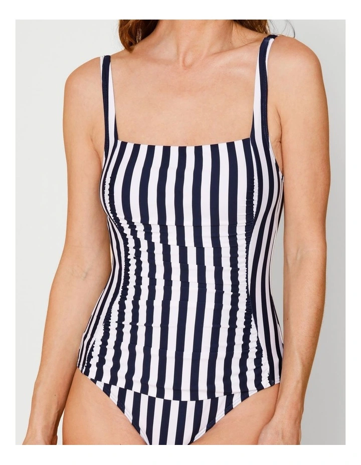 Seashore Belle Swimsuit in Navy Stripe Print image 3