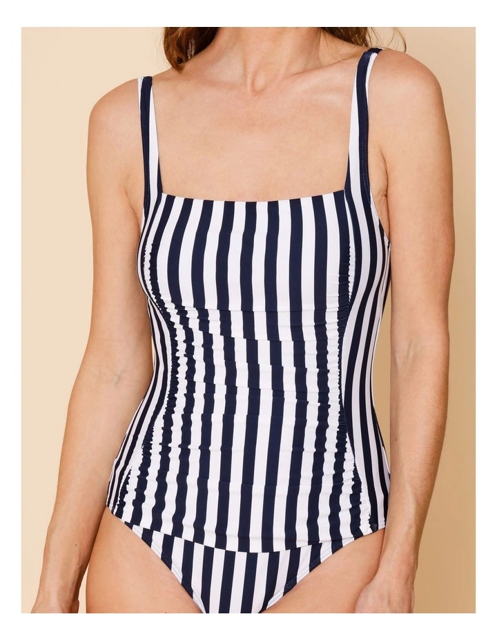 Seashore Belle Swimsuit in Navy Stripe Print image 3