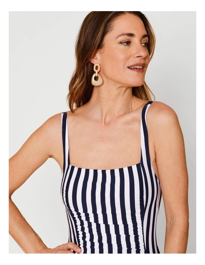 Seashore Belle Swimsuit in Navy Stripe Print image 4