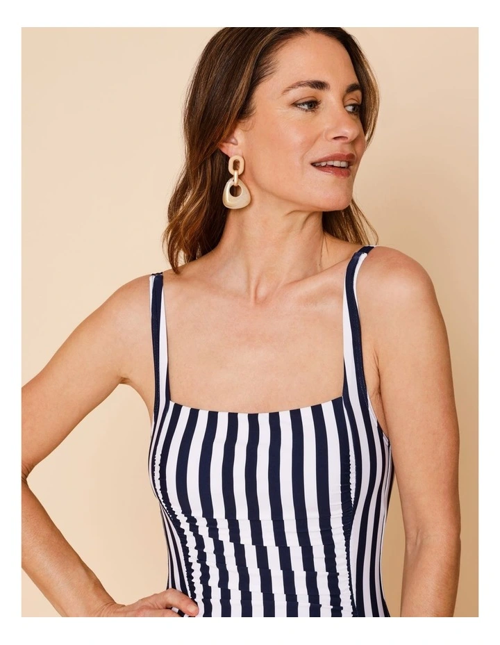 Seashore Belle Swimsuit in Navy Stripe Print image 4