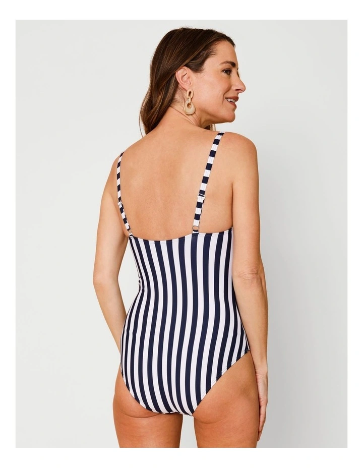 Seashore Belle Swimsuit in Navy Stripe Print image 5