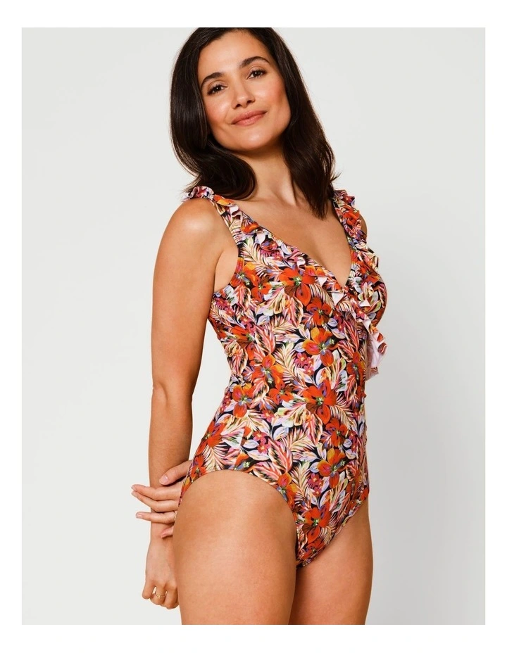 Dusk Ruby Frill Swimsuit in Coastal Floral Print image 1