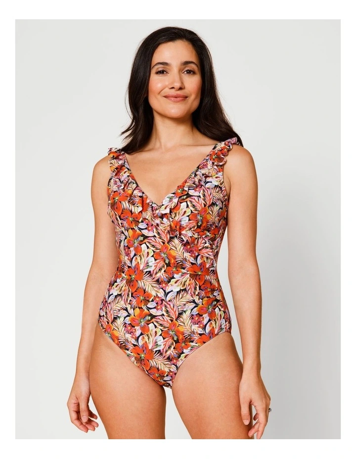 Dusk Ruby Frill Swimsuit in Coastal Floral Print image 2