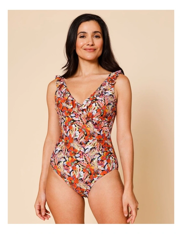 Dusk Ruby Frill Swimsuit in Coastal Floral Print image 2