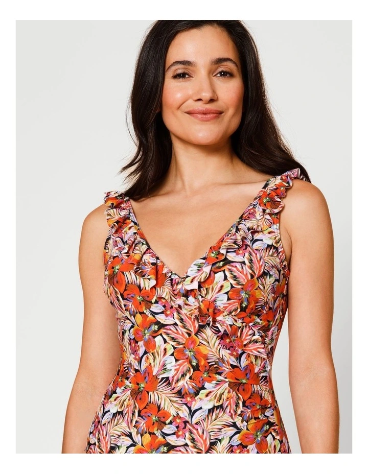 Dusk Ruby Frill Swimsuit in Coastal Floral Print image 3