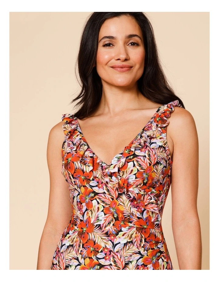 Dusk Ruby Frill Swimsuit in Coastal Floral Print image 3