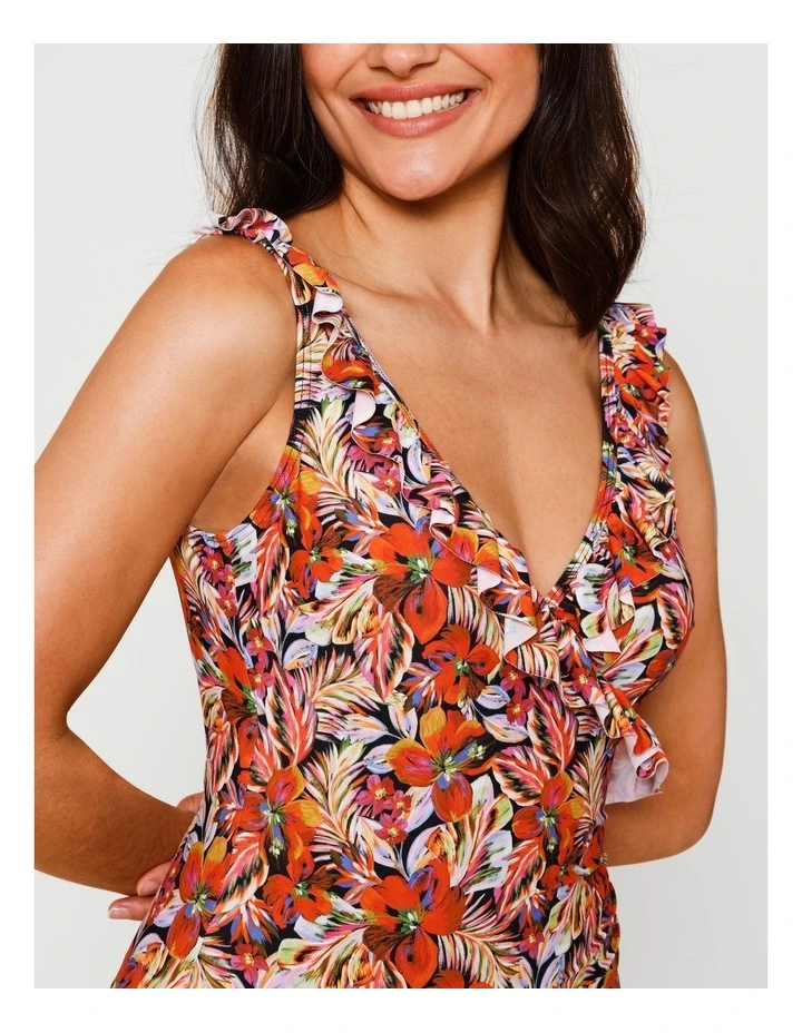 Dusk Ruby Frill Swimsuit in Coastal Floral Print image 4