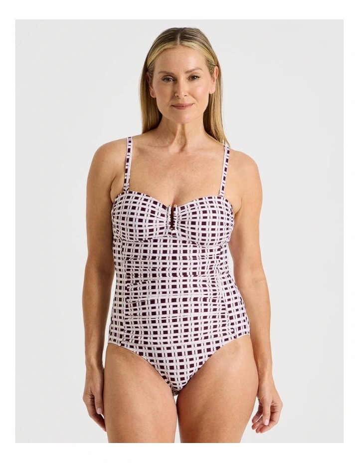 Luisa Swimsuit in Plum Geo Print image 1