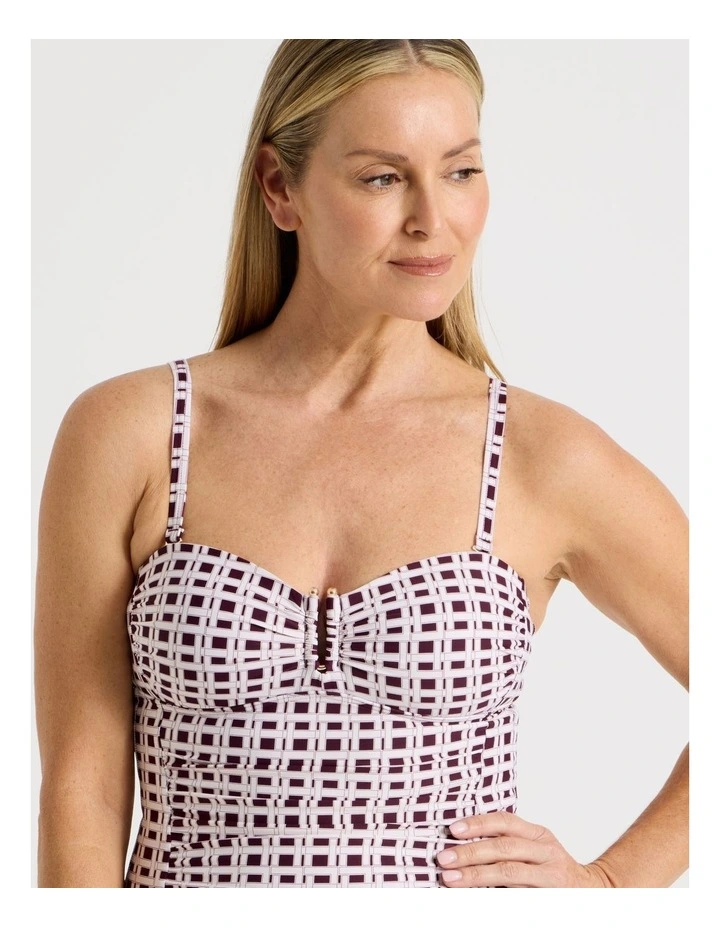 Luisa Swimsuit in Plum Geo Print image 2