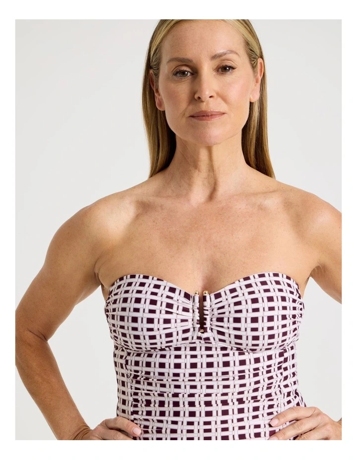 Luisa Swimsuit in Plum Geo Print image 3