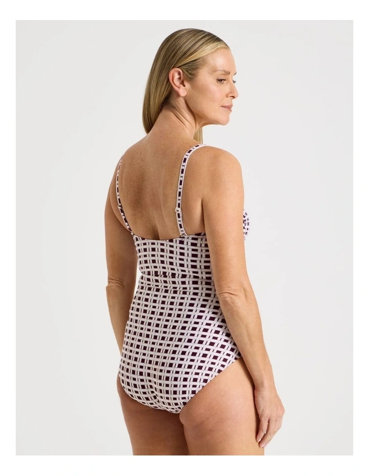 Luisa Swimsuit in Plum Geo Print image 4