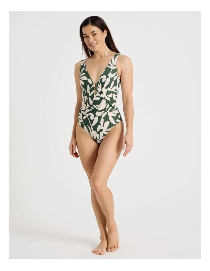 Connie Swimsuit in Olive Floral Print image 2