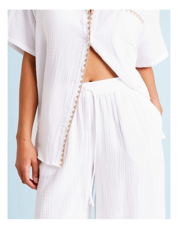 Luna Crochet Overswim Pant in Ivory/Beige image 4