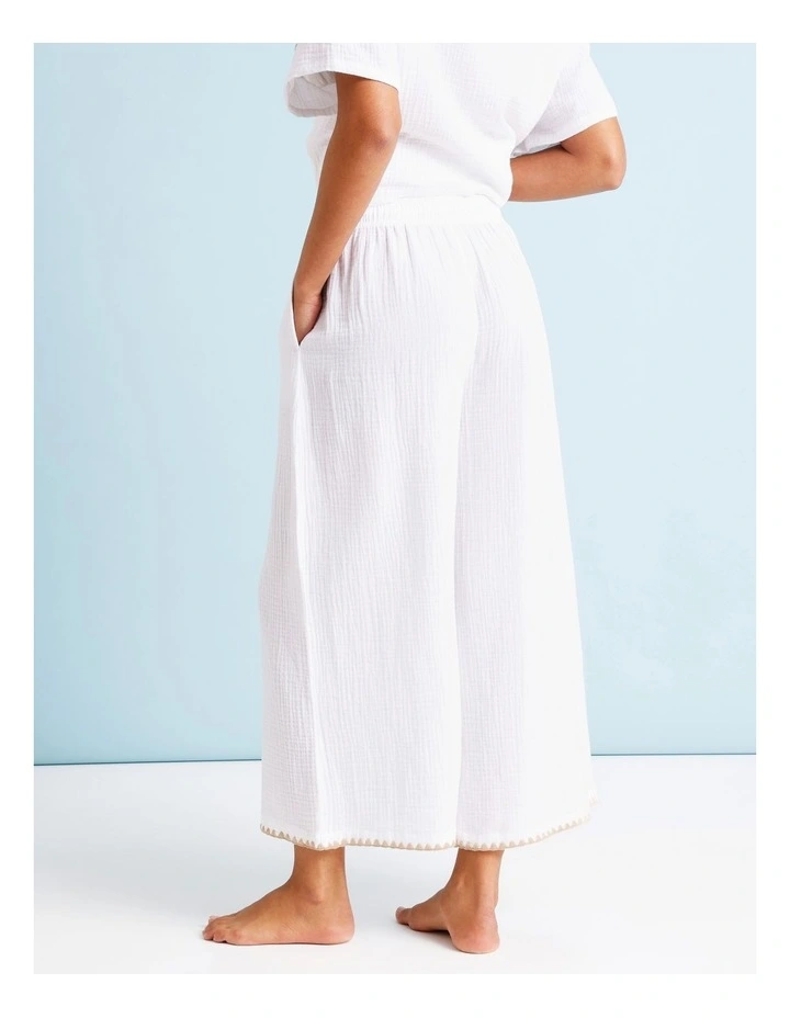 Luna Crochet Overswim Pant in Ivory/Beige image 5