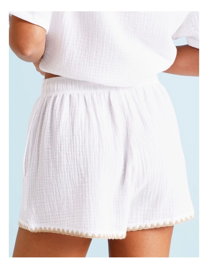 Ella Crochet Short in Ivory/Beige image 4
