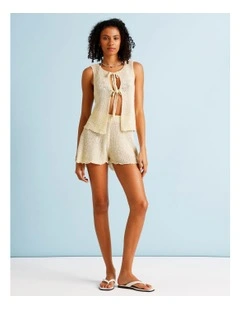 Cindy Crochet Short in Ecru