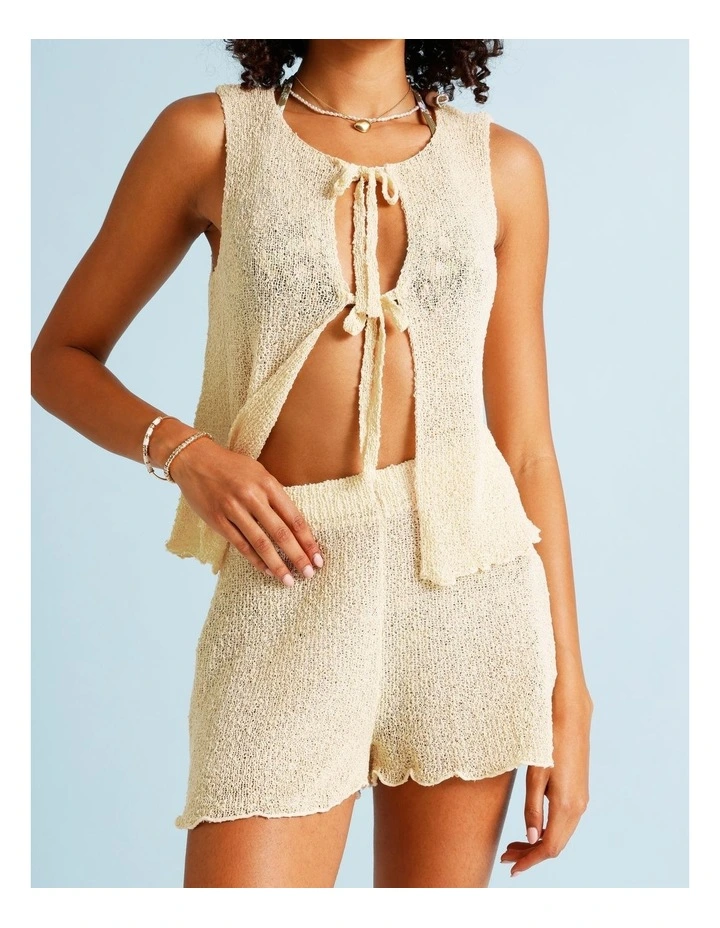 Cindy Crochet Short in Ecru image 2