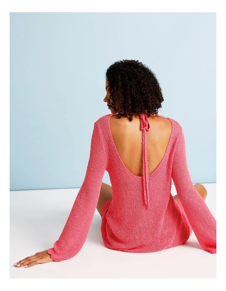 Cosmopolitan Crochet Overswim Dress in Cosmpolitan Pink image 5