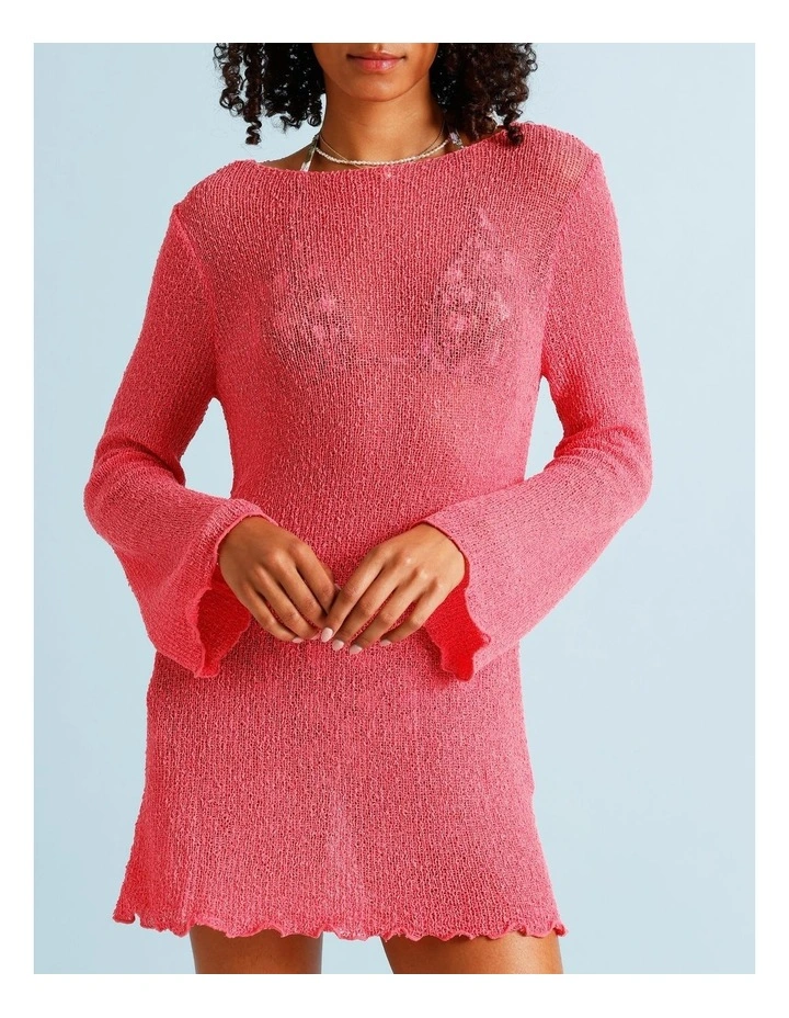 Cosmopolitan Crochet Overswim Dress in Cosmpolitan Pink image 6