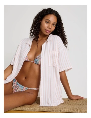 Summer Spritz Sadie Shirt in Peach Stripe Print