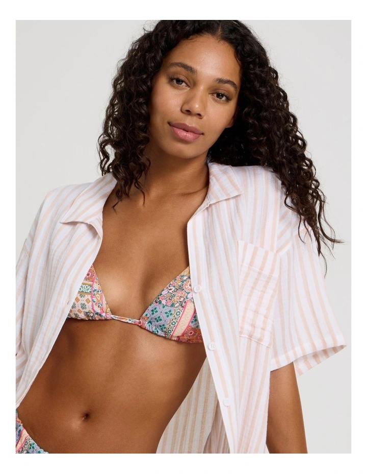 Summer Spritz Sadie Shirt in Peach Stripe Print image 3