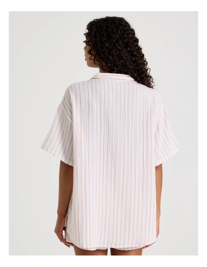 Summer Spritz Sadie Shirt in Peach Stripe Print image 6