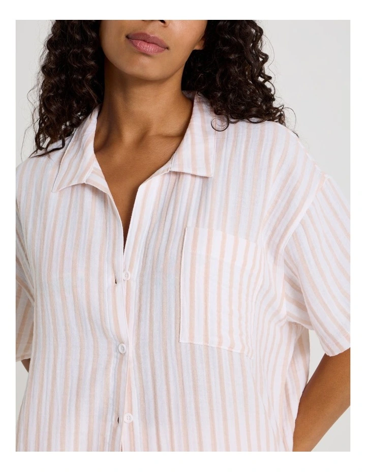 Summer Spritz Sadie Shirt in Peach Stripe Print image 7